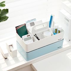 Hộp nhựa đựng vật dụng quai xách nhiều ngăn phong cách Hàn Quốc