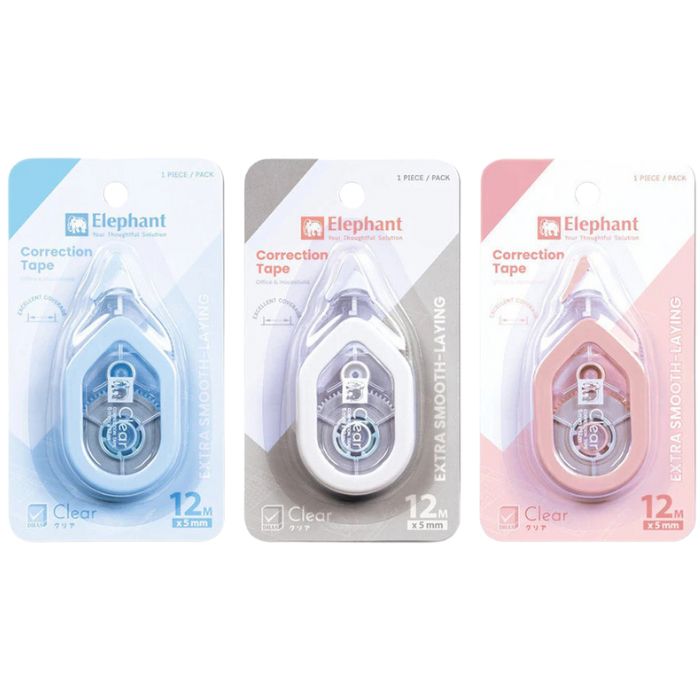 Băng Keo Xóa Elephant Clear Extra Smooth-Laying 12M X 5MM