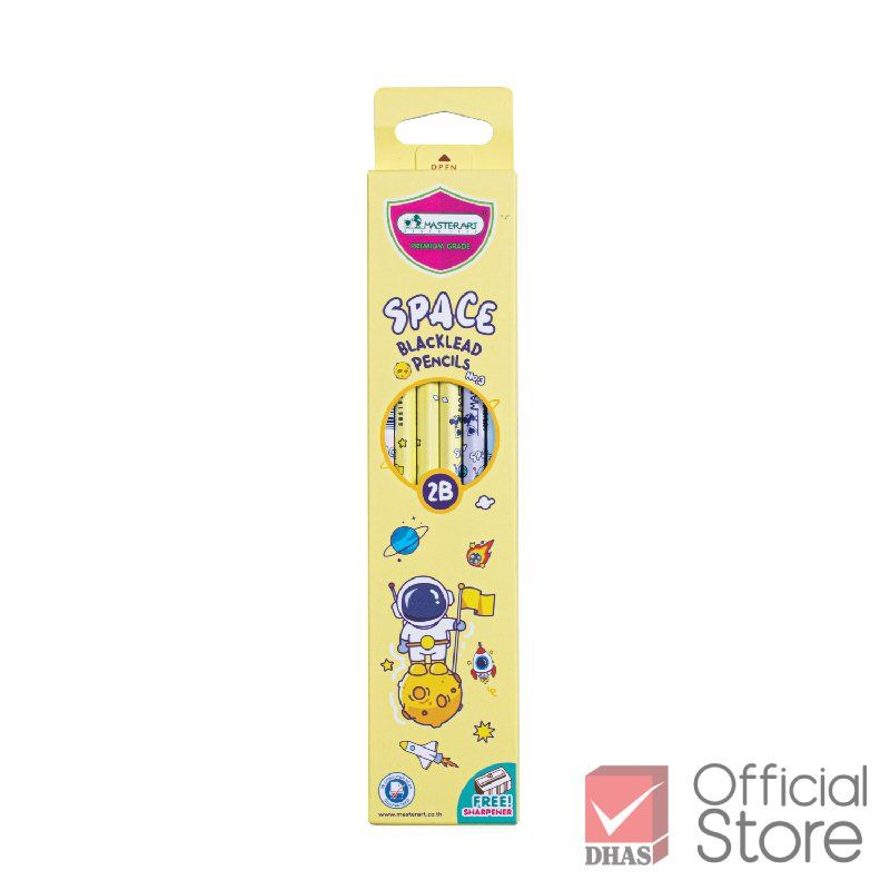 Hộp 12 Bút Chì 2B MasterArt, Bút Chì Gỗ Fancy No.3 Space