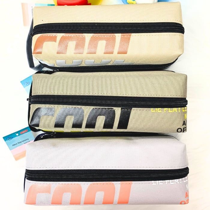 Bóp Viết Vải SHU Cool Hộp Bút Nam Vải Canvas 2 Ngăn Khoang Rộng