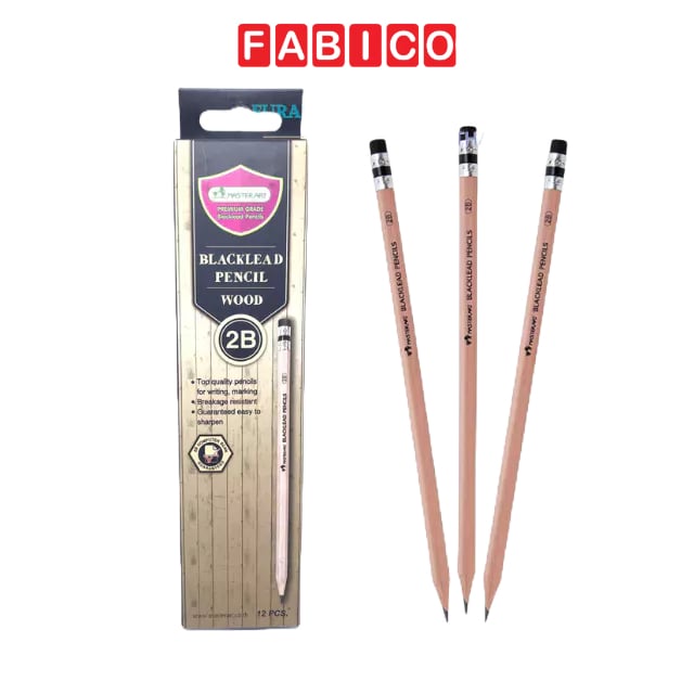 Hộp 12 Cây Bút Chì Gỗ Wood 2B Master Art