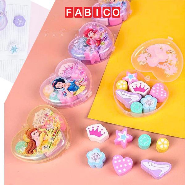 Hộp 7 Cục Gôm Mini Dễ Thương Họa Tiết Công Chúa Disney