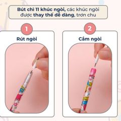 Combo 5 Cây Bút Chì Khúc TL PC-09, Màu Chì Đậm, Ngòi Mềm, Viết Êm Tay, Sẵn Gôm Trên Nắp
