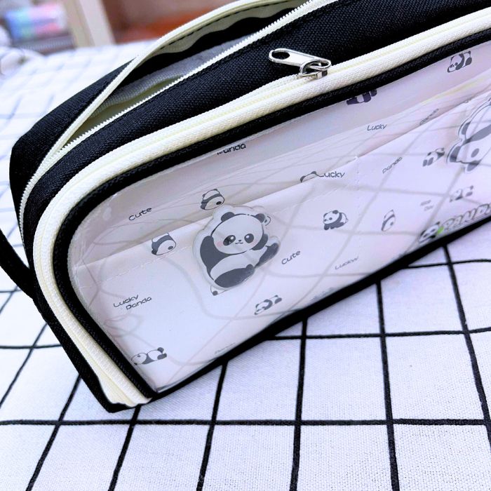 Bóp viết vải A3138 Panda Dễ Thương Hộp Bút Chống Nước Cho Nữ Phong Cách Hàn Quốc