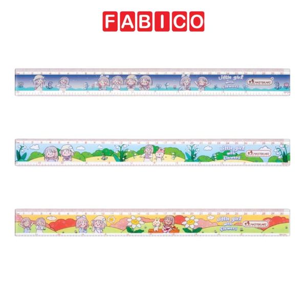 Thước Nhựa Kẻ Học Sinh 30cm Master Art Sibbil & Flower