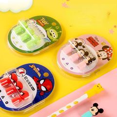Vỉ 3 Món Nắp Đậy Bút Chì - Dụng Cụ Học Tập In Hoạt Hình Disney Dễ Thương Cho Học Sinh