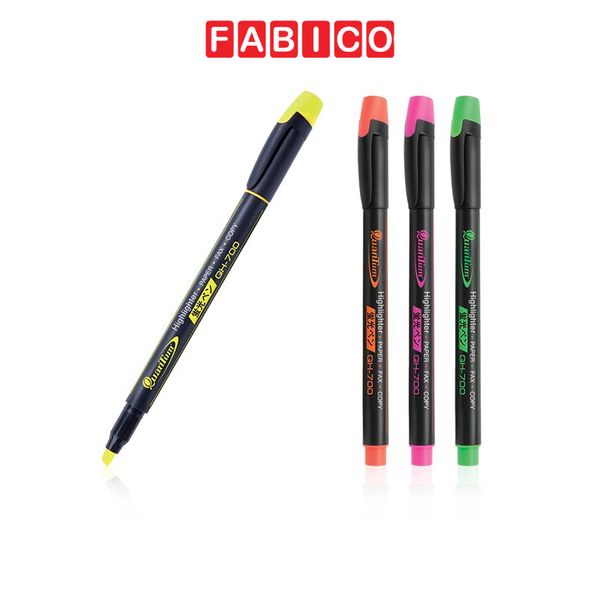 Bút đánh dấu highlight dạ quang 4 màu siêu sáng, không lem mực QH700 QuanTum