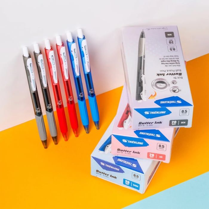 Combo 5 Cây Bút Bi Thiên Long TL- 095 Nét Mảnh Ngòi 0.5mm