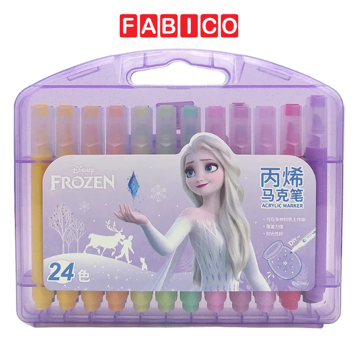 Bút Sơn Acrylic Marker Cao Cấp 24 Màu Phiên Bản Disney Chống Nước Vẽ Trên Mọi Chất Liệu Vẽ Giày Vải Chai Lọ