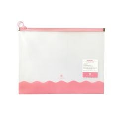 Bìa khóa zip A4 chống nước đựng tài liệu màu Pastel Kinary