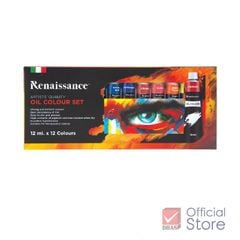 Bộ Màu Vẽ Sơn Dầu Chuyên Nghiệp Acrylic Oil Colour Tuýt 12 Màu x 12ml Cao Cấp