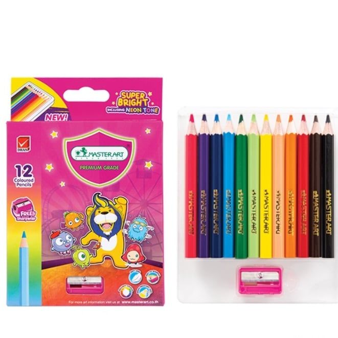 Bộ bút chì màu gỗ vẽ siêu sáng 12/18/24/48 màu Master Art super bright