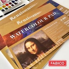 Tập 10 giấy vẽ màu nước acrylic Renaissance 300Gsm A4/A3 Water Color R-605