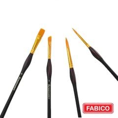 Bộ 4 Bút Cọ Renaissance Cọ Tròn, Lưỡi Mác Vẽ Màu Nước Sợi Oông Ngựa