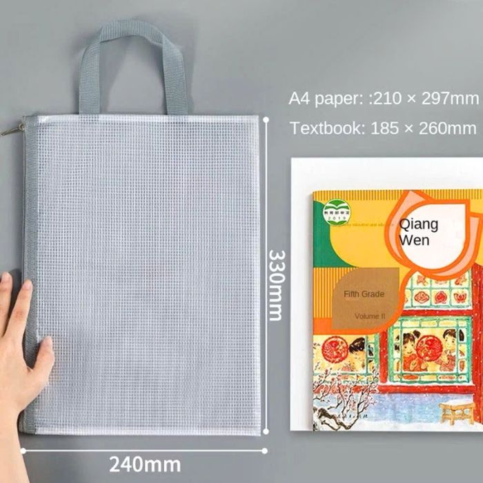Túi lưới Trong Suốt A4 Kinhshion MP41088-A4 Đựng Tài Liệu Có Khóa Kéo Tiện Lợi