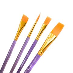 Bộ 4 bút cọ màu nước Renaissance tròn, dẹt, lưỡi mác (Thái Lan)