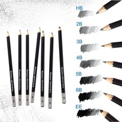 Bút chì vẽ, viết chì chuốt HB, 2B, 3B, 4B, 5B, 6B, EE Renaissance