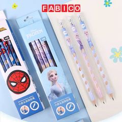 Hộp 12 Bút Chì Gỗ Định Vị Tay Tập Viết Cầm Cho Bé Lớp 1 HB Disney  - Dễ Cầm Điều Chỉnh Tư Thế Viết Đúng Cách Luyện Chữ