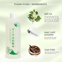 Nước Hoa Hồng Dành Cho Da Dầu Mụn Từ Diếp Cá Tía Tô Toner Chinoshio Dokudami Natural Skin Lotion Nhật Bản 500ml