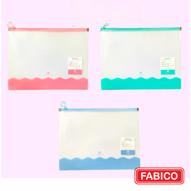 Bìa Khóa Zip A4 Chống Nước Đựng Tài Liệu Màu Pastel Kinary