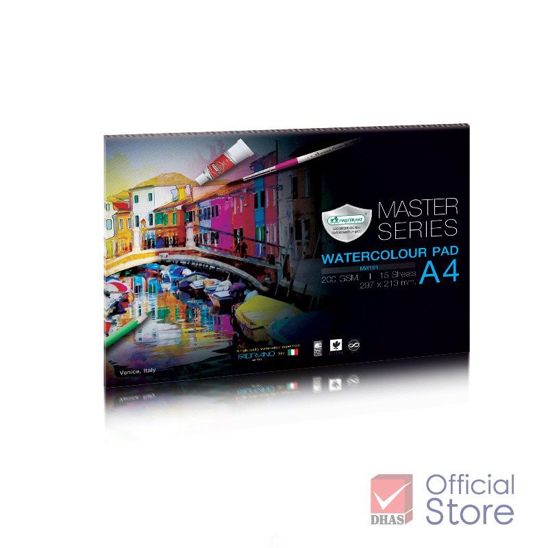 Tập 15 tờ giấy A4 200gsm vẽ tranh màu nước acrylic, vẽ phác thảo Master Art cao cấp
