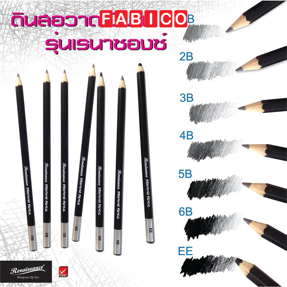 Bút Chì Vẽ Chuyên Nghiệp, Viết Chì Chuốt EE, HB, 2B, 3B, 4B, 5B, 6B Renaissance