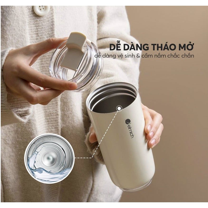 Cốc giữ nhiệt inox 304 Elmich dung tích 420ml EL8300 Chính Hãng
