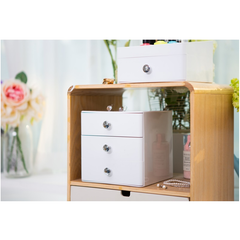 Hộp Đựng Mỹ Phẩm LiTem,Trang Sức, Đồ Trang Điểm 3 Tầng Để Bàn Phong Cách Hàn Quốc