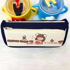 Bóp Viết Vải Good Girl 2 Ngăn Hộp Bút Canvas Cho Nữ
