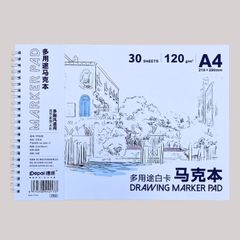 Sổ Vẽ Lò Xo A4 Depai 30 Tờ 120gsm Vẽ Màu Marker, Màu Dạ Depai Drawing Marker Pad
