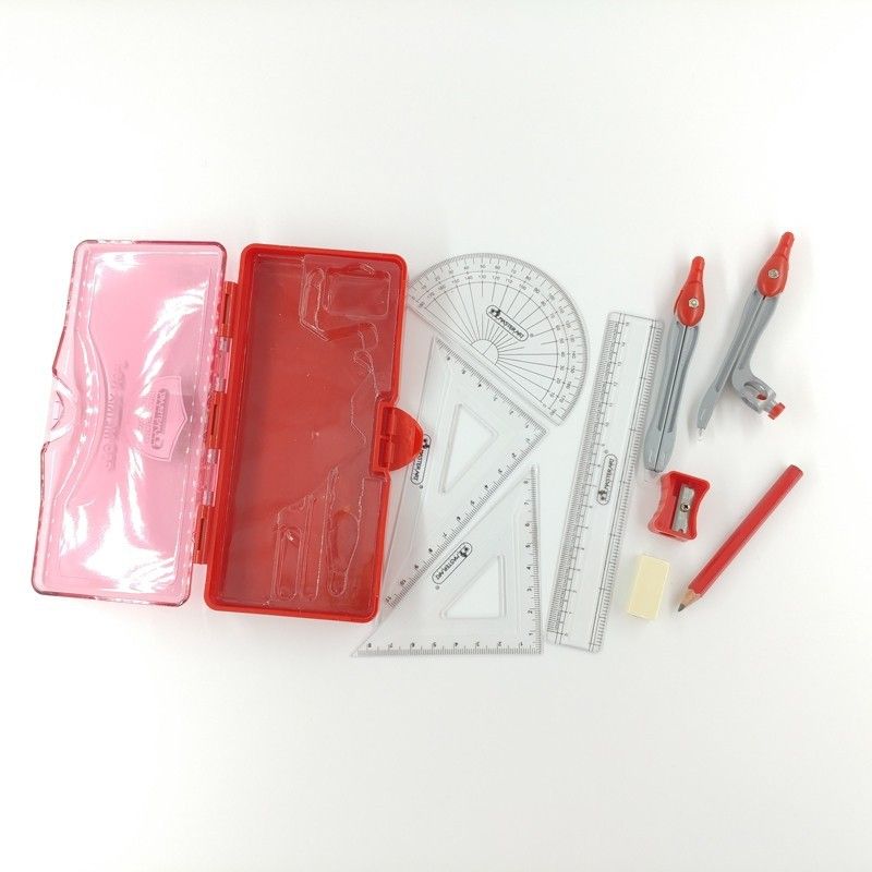 Bộ 7 Món Compa Học Sinh, Thước Đo Làm Toán Geo Metrix NO.2 Master Art