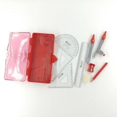 Bộ 7 Món Compa Học Sinh, Thước Đo Làm Toán Geo Metrix NO.2 Master Art