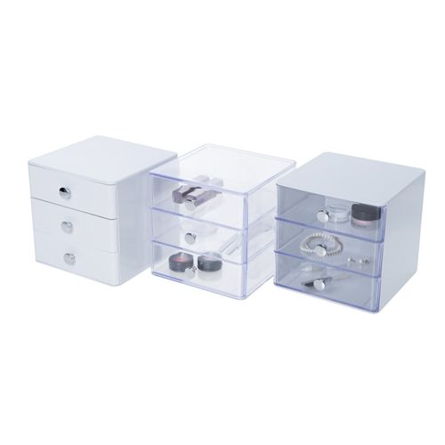 Hộp Đựng Mỹ Phẩm LiTem,Trang Sức, Đồ Trang Điểm 3 Tầng Để Bàn Phong Cách Hàn Quốc