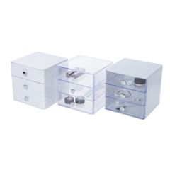 Hộp Đựng Mỹ Phẩm LiTem,Trang Sức, Đồ Trang Điểm 3 Tầng Để Bàn Phong Cách Hàn Quốc