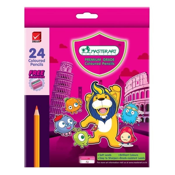 Bộ bút chì màu gỗ vẽ siêu sáng 12/18/24/48 màu Master Art super bright