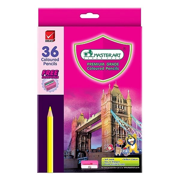 Bộ bút chì màu gỗ vẽ siêu sáng 12/18/24/48 màu Master Art super bright