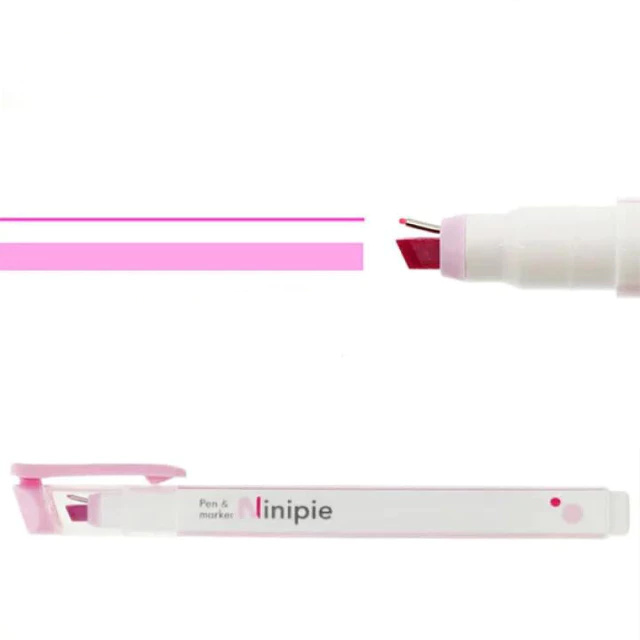Bút Ninipie 2 Ngòi Bút Viết + Bút Đánh Dấu Highlight 2 Màu Pastel Siêu Xinh