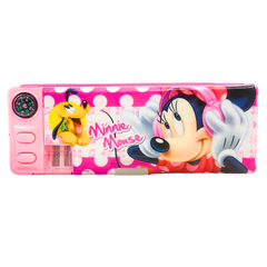 Hộp Bút 2 Ngăn Có Nút Bấm Thiết Kế Thông Minh Họa Tiết Hoạt Hình Disney Đáng yêu Cho Bé