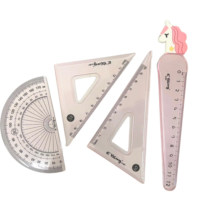 Set Eke Yalong 4 Món Thước Kẻ Thước Đo Độ Cho Học Sinh Bộ Dụng Cụ Học Tập 4 Chiếc Dễ Nhìn Và Đo Chính Xác YL223613