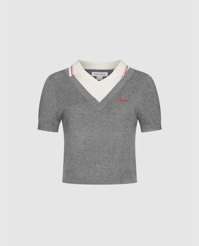  URBAN REVIVO - Áo dệt kim nữ cổ bẻ thanh lịch 