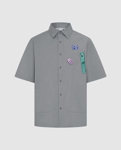  URBAN REVIVO - Áo sơ mi nam cổ bẻ tay ngắn thời trang 