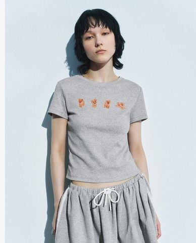  URBAN REVIVO - Áo thun nữ cổ tròn tay ngắn Printed 