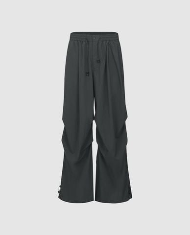  URBAN REVIVO - Quần nam ống rộng lưng thun Ruched 