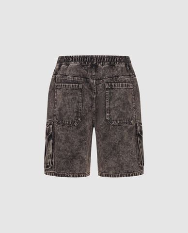  URBAN REVIVO - Quần short jeans nam lưng thun 