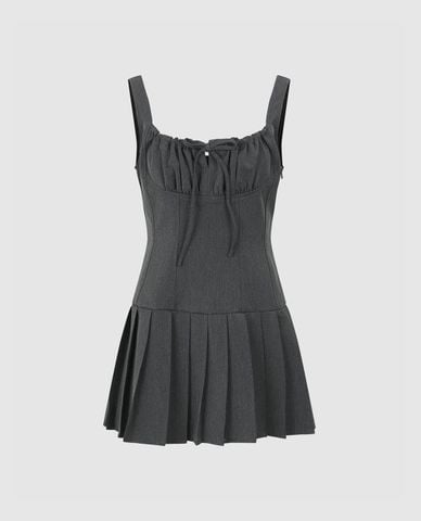  URBAN REVIVO - Đầm hai dây mini Pleated A Line 