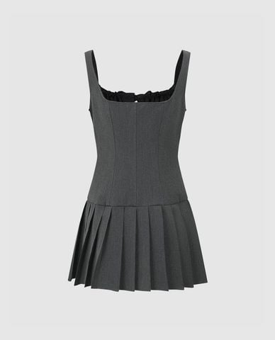  URBAN REVIVO - Đầm hai dây mini Pleated A Line 