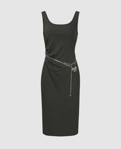  URBAN REVIVO - Đầm hai dây mini phom ôm 