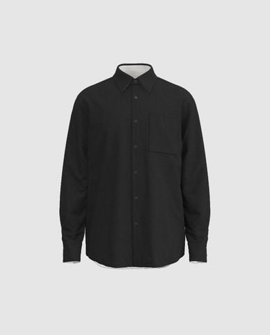  URBAN REVIVO - Áo sơ mi nam cổ bẻ tay dài Button Up Loose 