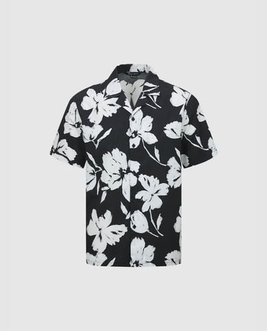  URBAN REVIVO - Áo sơ mi nam phối họa tiết độc đáo Aloha 