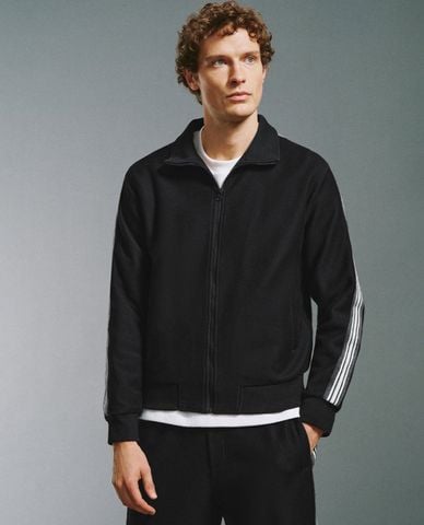  URBAN REVIVO - Áo khoác thể thao nam khóa zip thời trang 